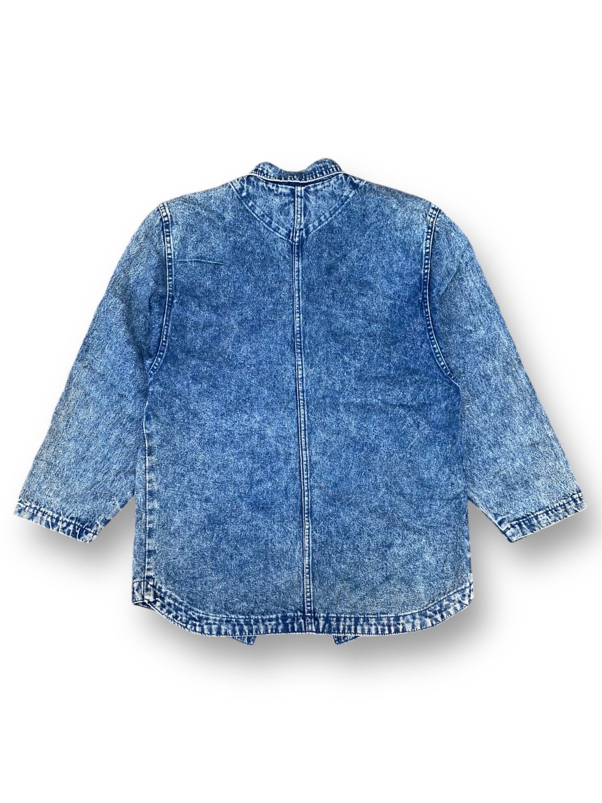 Japanese Brand × Vintage Vintage Denim Floral Embroidery Chore Jacket. #D5 Size L / US 10 / IT 46 - 7 Thumbnail