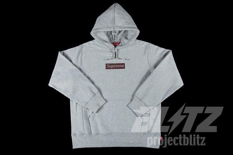 Supreme SS19 SUPREME SWAROVSKI BOX LOGO HOODED SWEATSHIRT Size US M / EU 48-50 / 2 - 2 Thumbnail