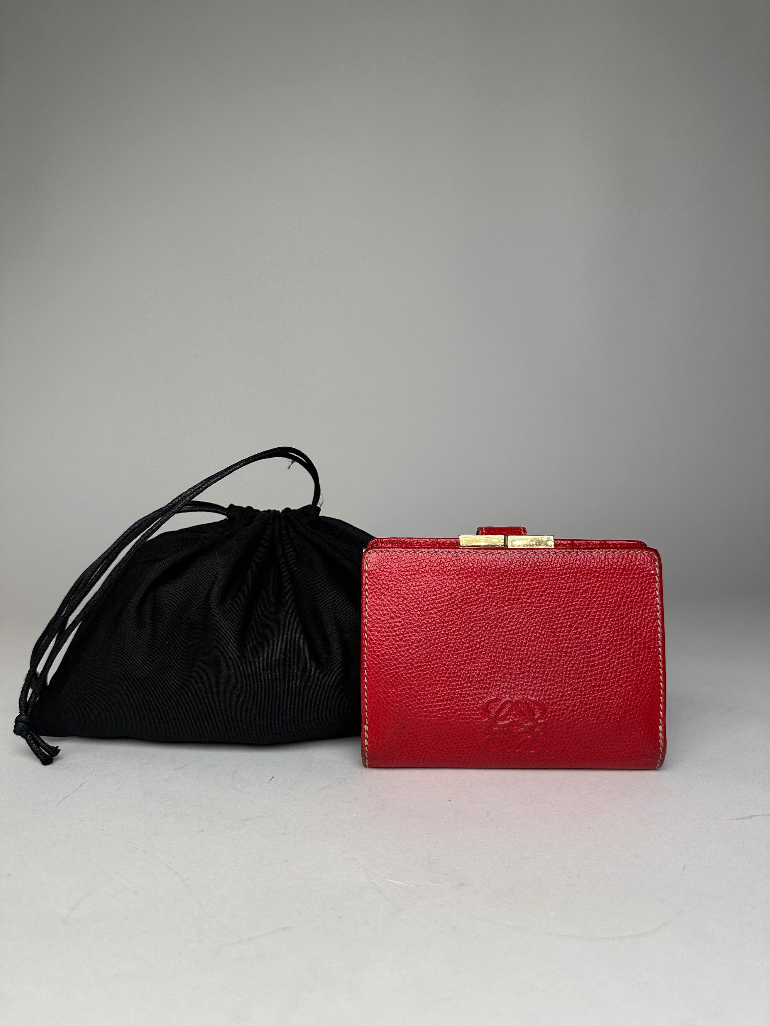 Loewe Vintage Madrid Logo Leather Wallet Red Size ONE SIZE - 1 Thumbnail