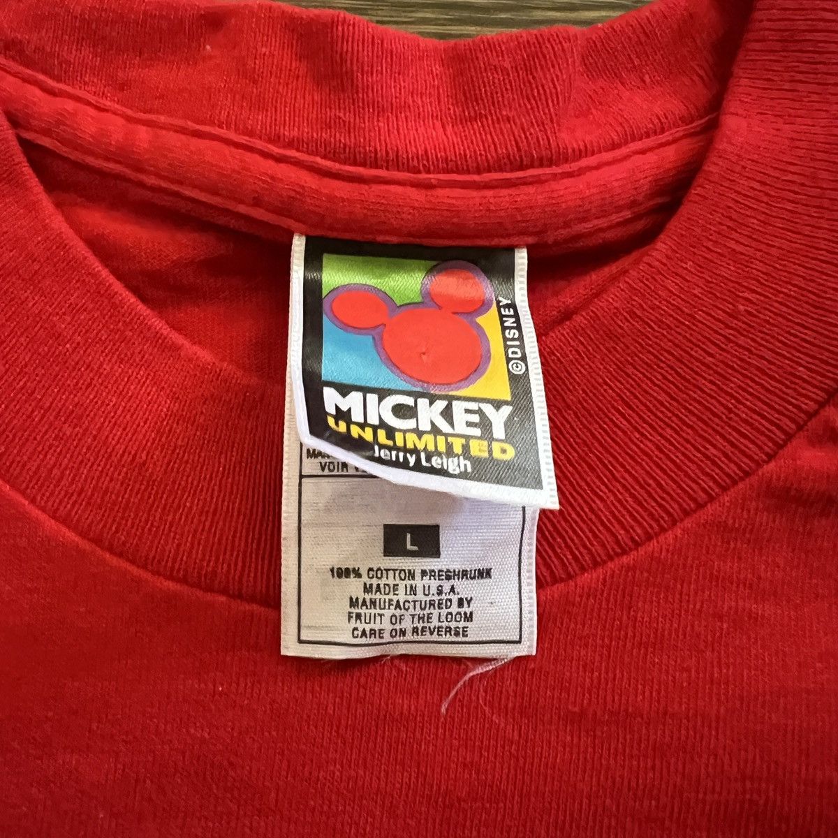 Disney Vintage 90s Disney Mickey Mouse Jerry Leigh shirt Size US L / EU 52-54 / 3 - 6 Thumbnail