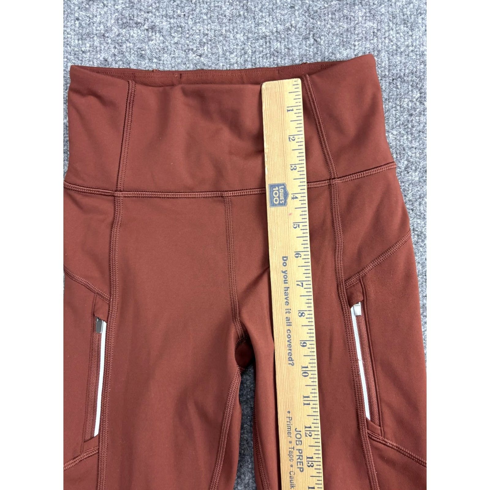 Athleta Athleta Womens XXS Leggings Brown Rainier Tight Ankle Zip Pockets Fleece Lined Size 24" / US 00 / IT 34 - 4 Thumbnail