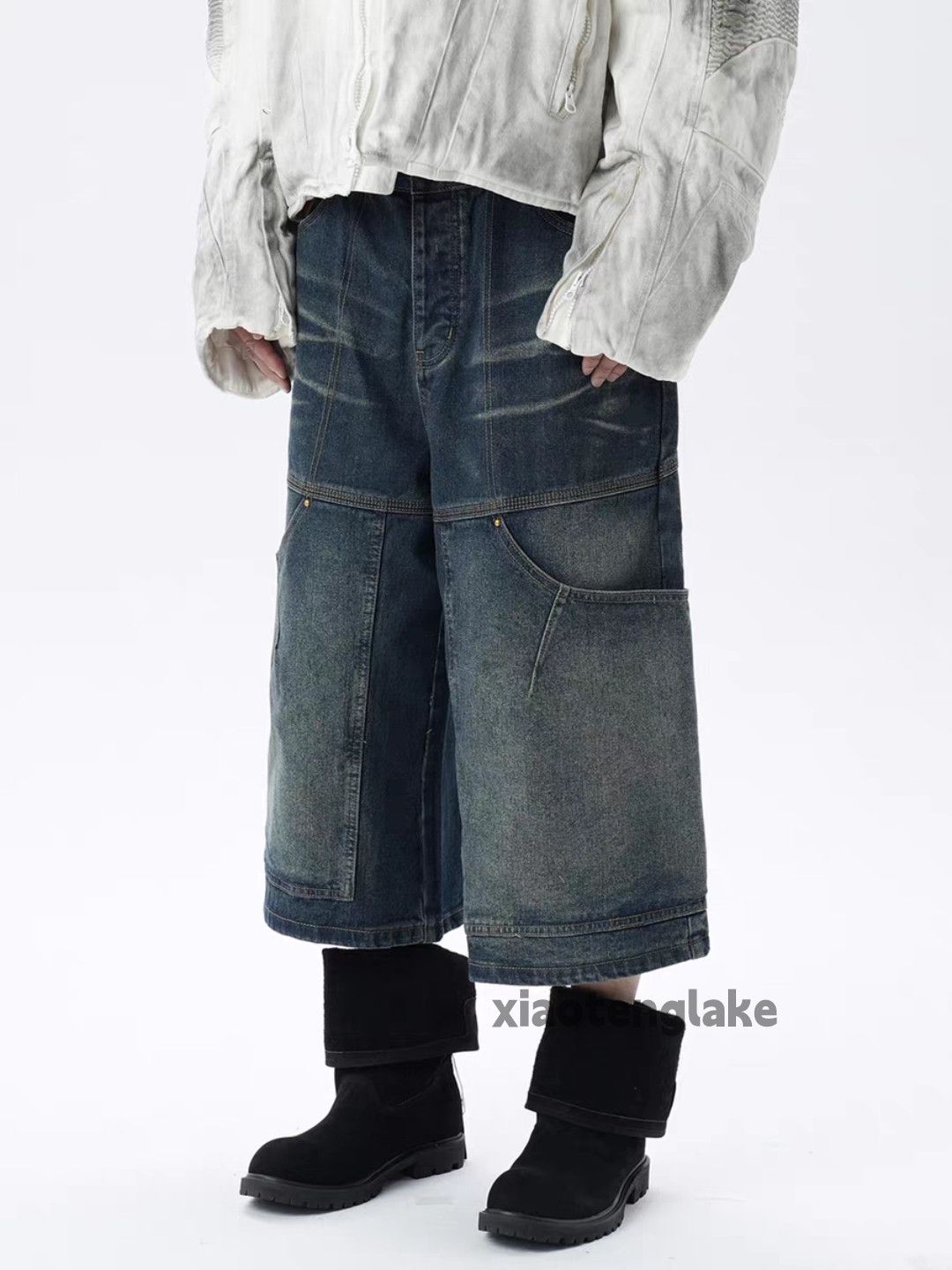 Vintage xz washed faded loose baggy flared hiphop shorts Size US 30 / EU 46 - 4 Thumbnail