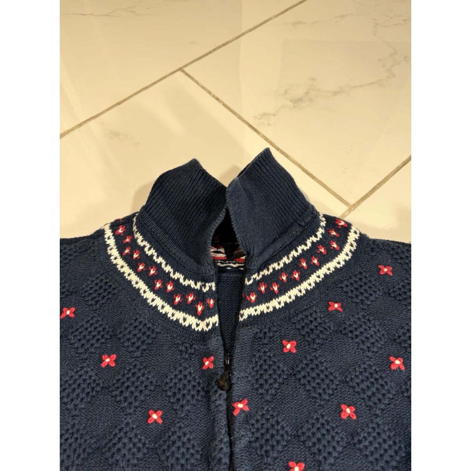 Eddie Bauer VINTAGE Eddie Bauer Full Zip Sweater Navy Blue Cotton Knit USA Size M Unisex Adults Size M / US 6-8 / IT 42-44 - 7 Thumbnail