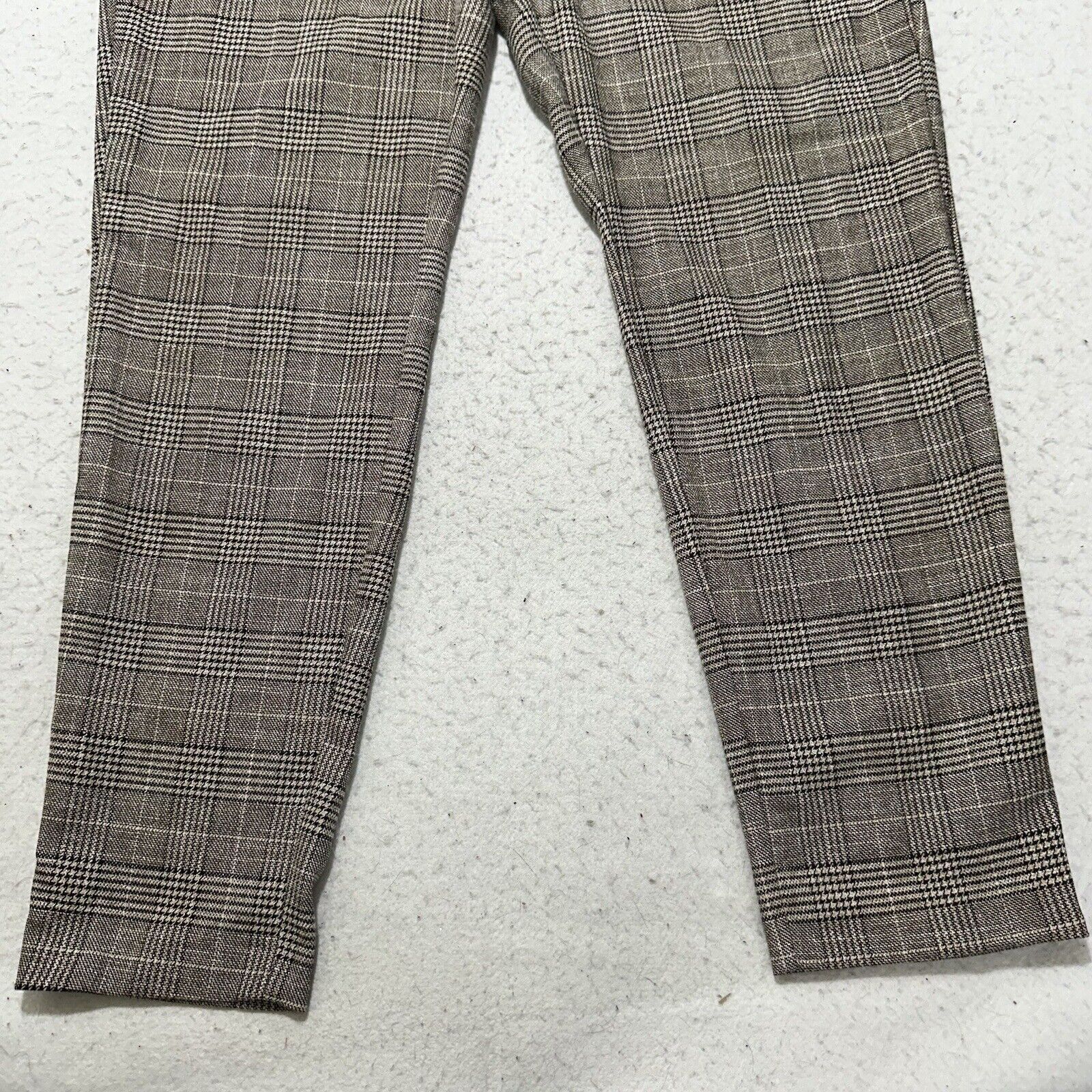 H&M H&M 14 Stovepipe Pants Plaid Striped Trousers Gray Slacks Size 36" / US 14 / IT 50 - 3 Thumbnail