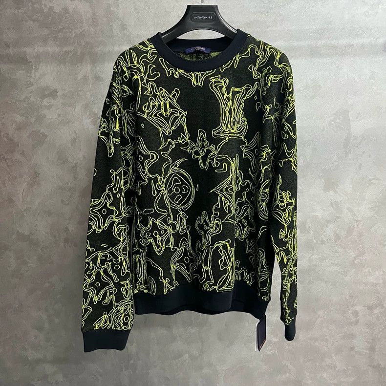 Louis Vuitton Louis Vuitton Black Logo Pattern Crewneck Sweater -dmc Size US XXL / EU 58 / 5 - 1 Thumbnail