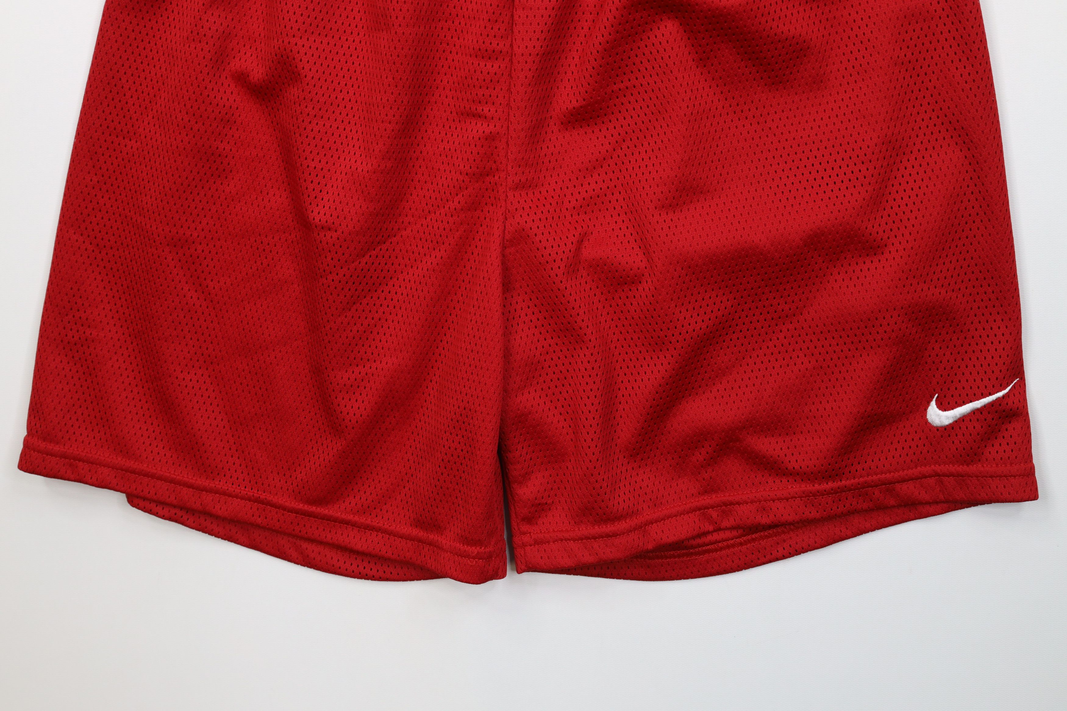 Nike Vintage 90s Nike Mini Swoosh Above Knee Shorts Red Mesh Size US 34 / EU 50 - 4 Thumbnail