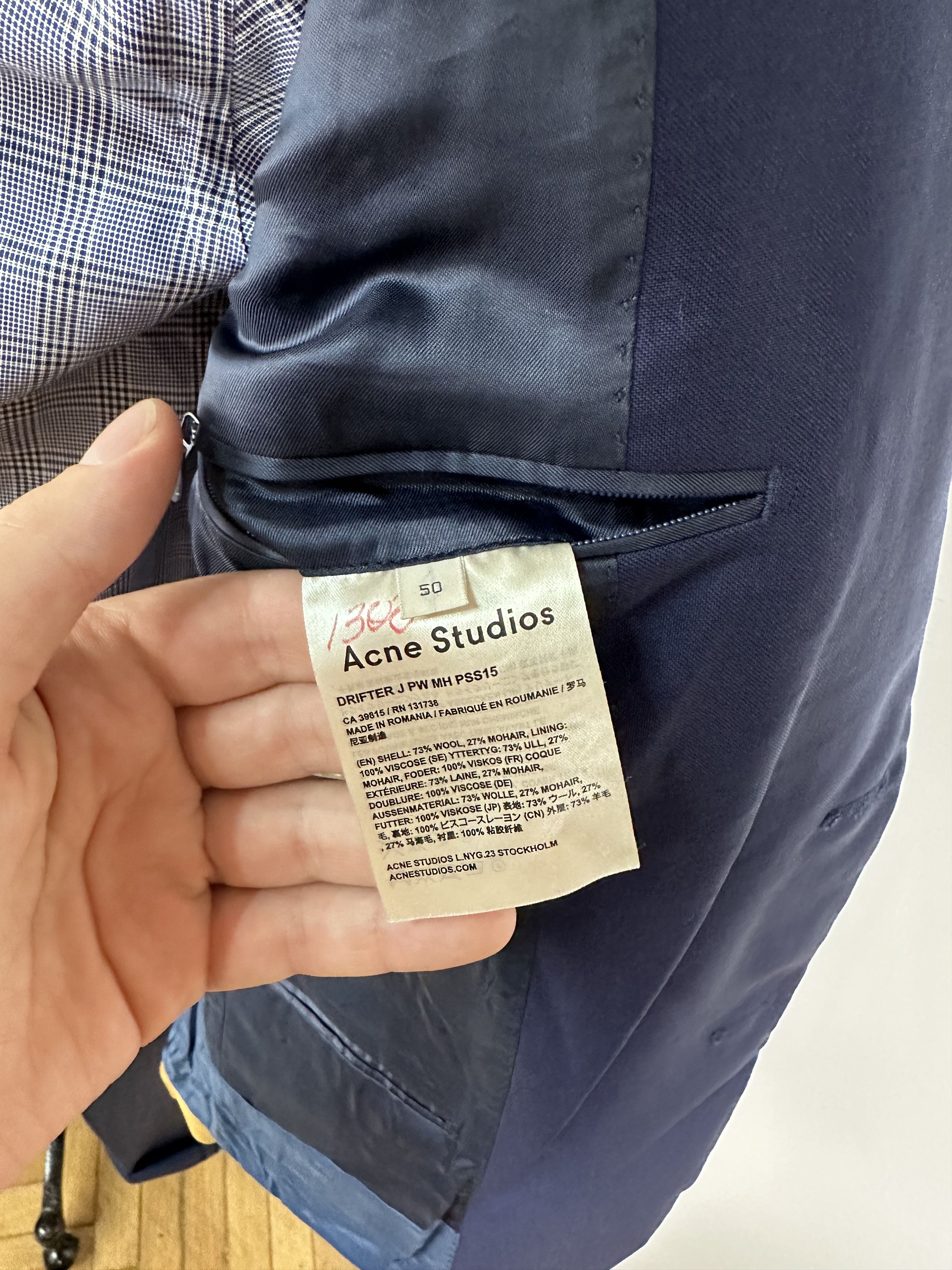Acne Studios Acne Studios Drifter J PW MH Mens Blazer Jacket Blue Size 50 Size 50R - 10 Thumbnail