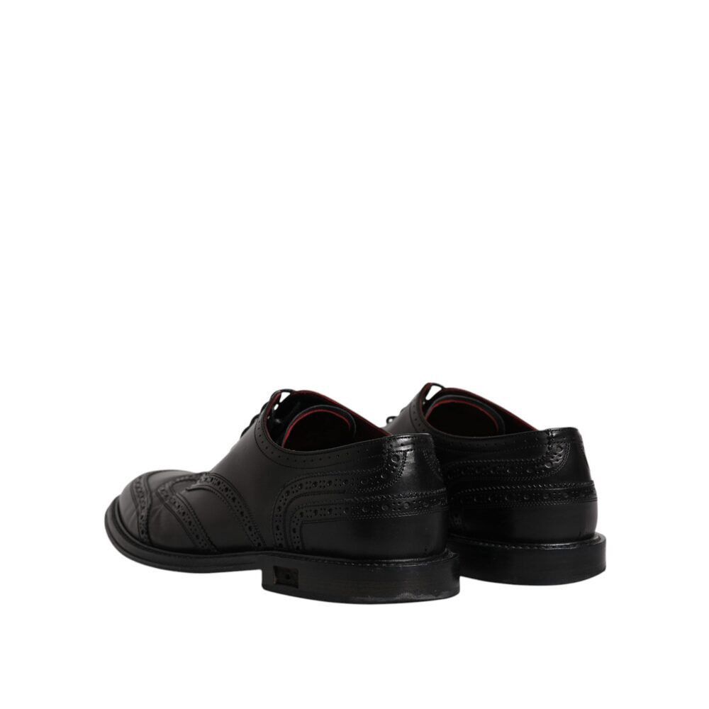 Dolce & Gabbana Dolce & Gabbana Black Leather Derby Wingtip Formal Shoes Size US 11 / EU 44 - 5 Thumbnail