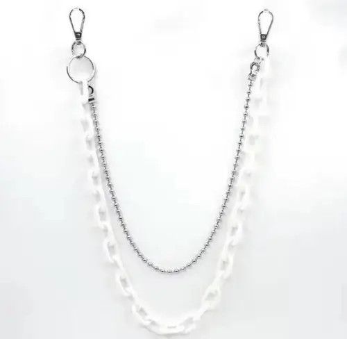 Jewelry Pocket Chain White Punk Rock Link Gothic Wallet Chrome Size ONE SIZE - 8 Thumbnail