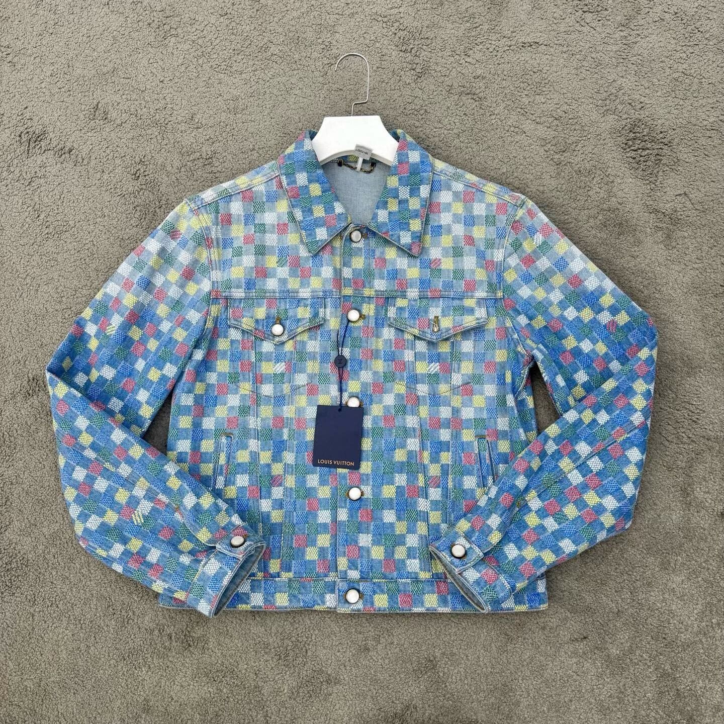 Louis Vuitton Louis Vuitton SS25 Colorful Checkerboard Denim Jacket Size US L / EU 52-54 / 3 - 1 Thumbnail