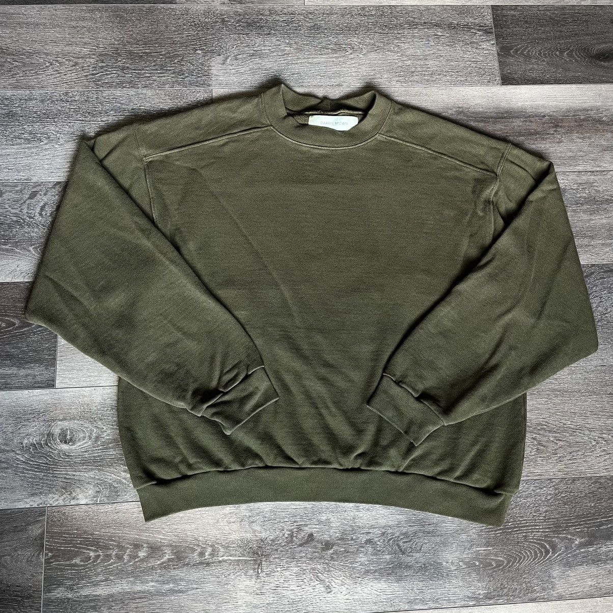 Darryl Brown Military Olive Blank Crewneck Sweatshirt