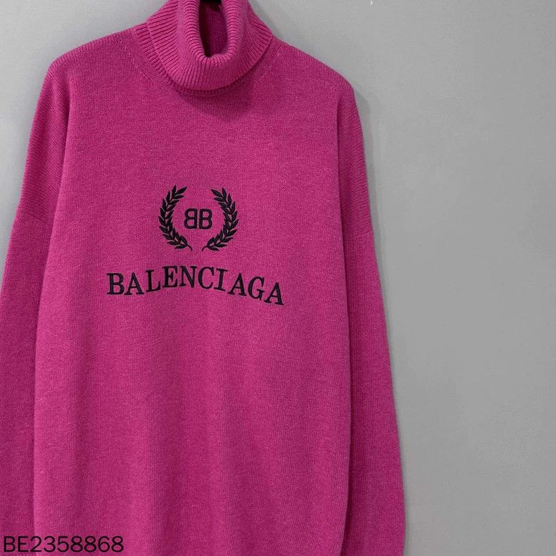 Balenciaga Balenciaga High Neck Wheat Ear Logo Cashmere Sweater Size US M / EU 48-50 / 2 - 2 Thumbnail