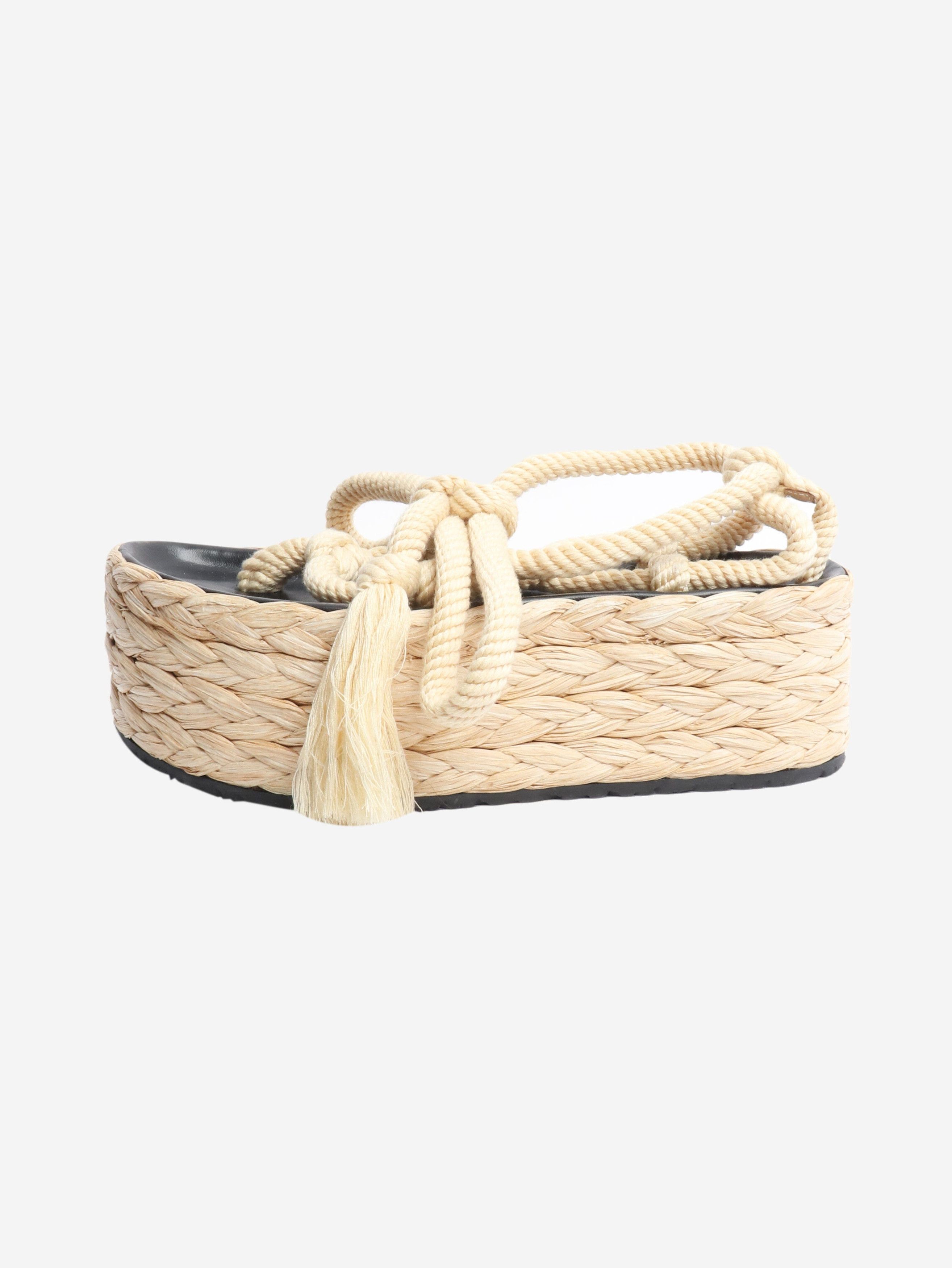Isabel Marant Neutral raffia platform sandals - EU 41 Size US 10 / IT 40 - 1 Thumbnail