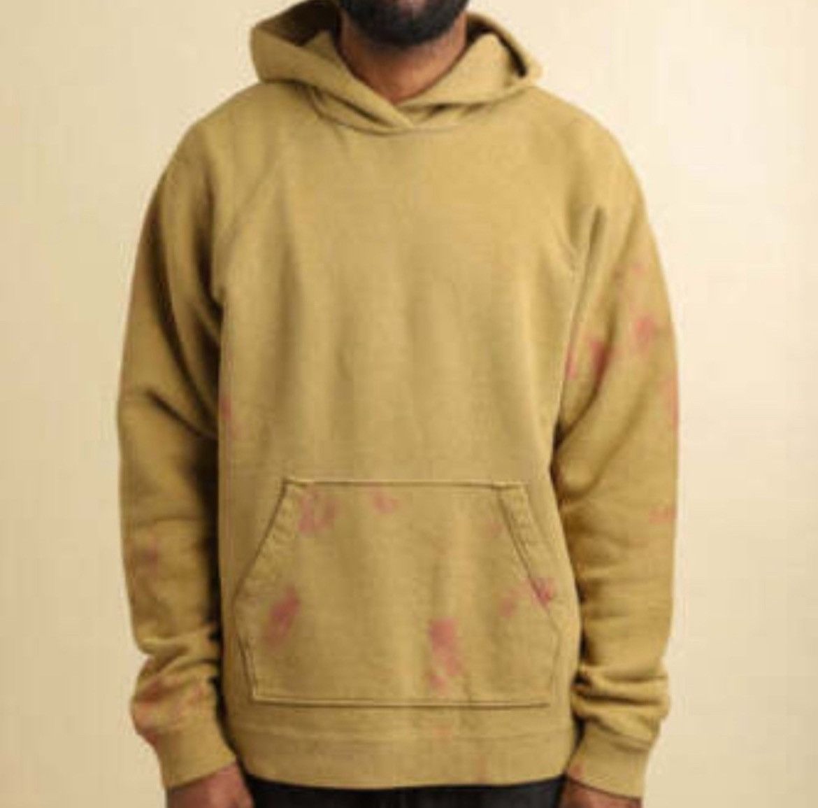 image of John Elliott Double Dye Raglan Hoodie in Marigold/Pink, Men's (Size Medium)