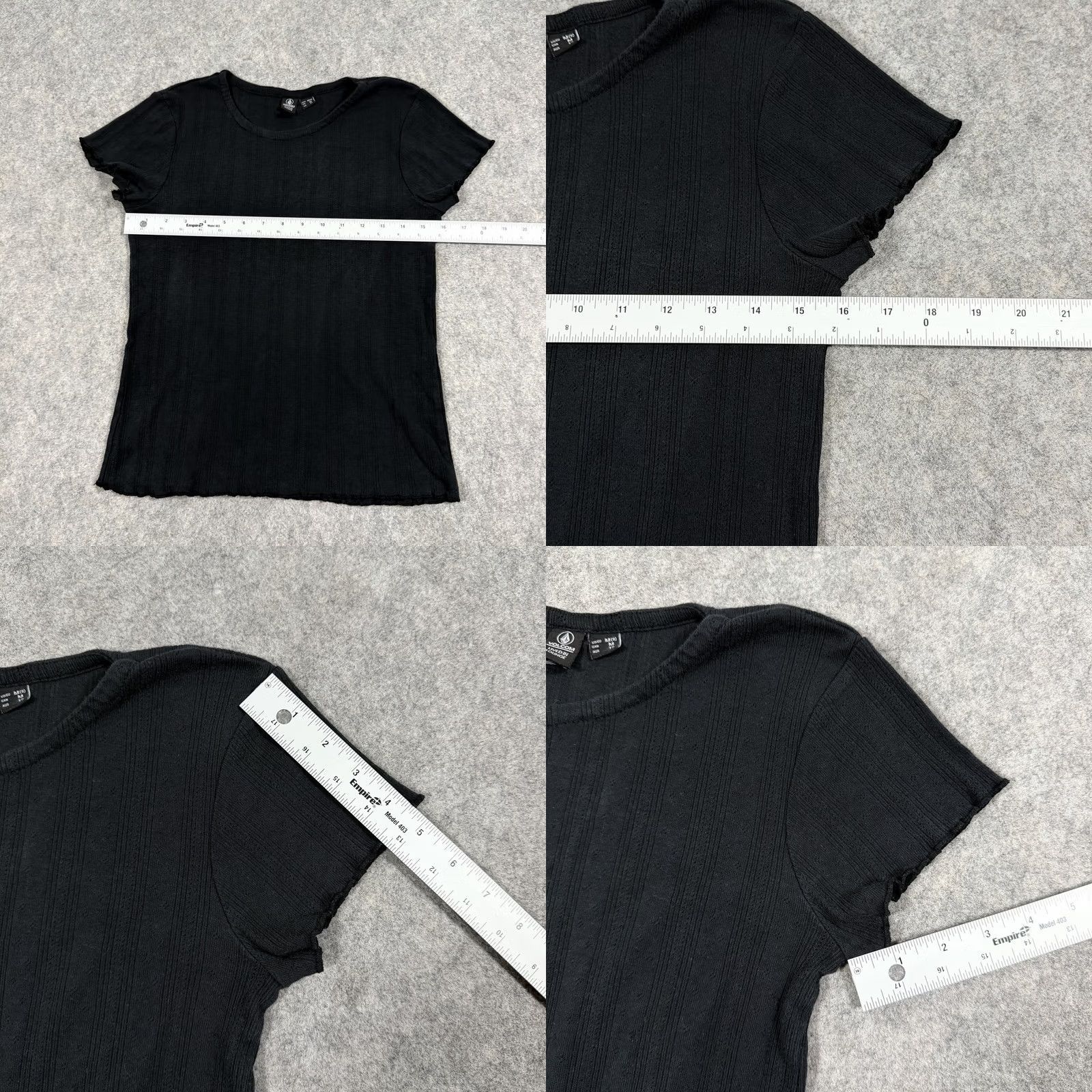 Volcom Volcom T-Shirt Short Sleeve Black Women's Size M 8 Ribbed Edges 100% Cotton Casual Shirt Modern 90s Style Women Size M / US 6-8 / IT 42-44 - 8 Thumbnail