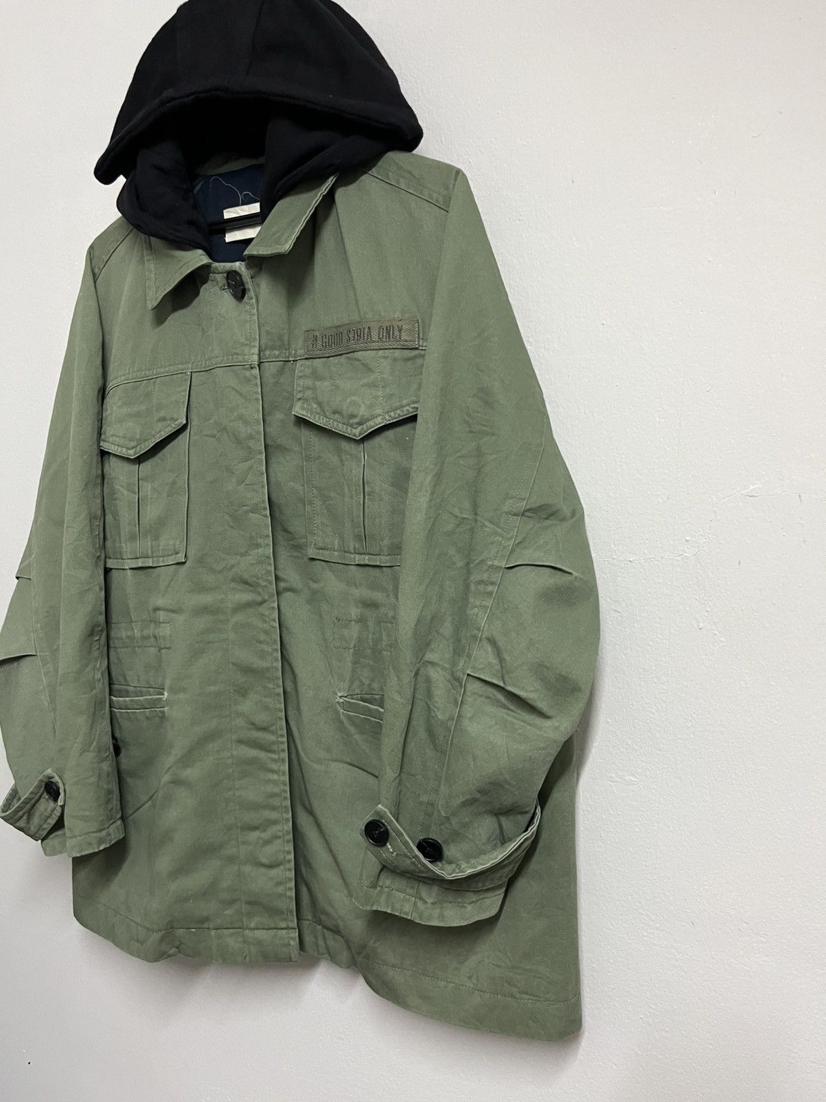 If Six Was Nine 🔥a.t green Good Vibes Embroidered Army Inspired Jackets Size US L / EU 52-54 / 3 - 6 Thumbnail