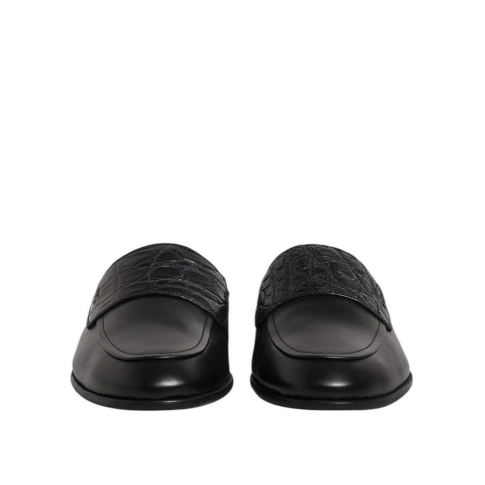 Dolce & Gabbana Dolce & Gabbana Black Calfskin Leather Slip On Loafers Shoes Size US 7 / EU 40 - 2 Thumbnail