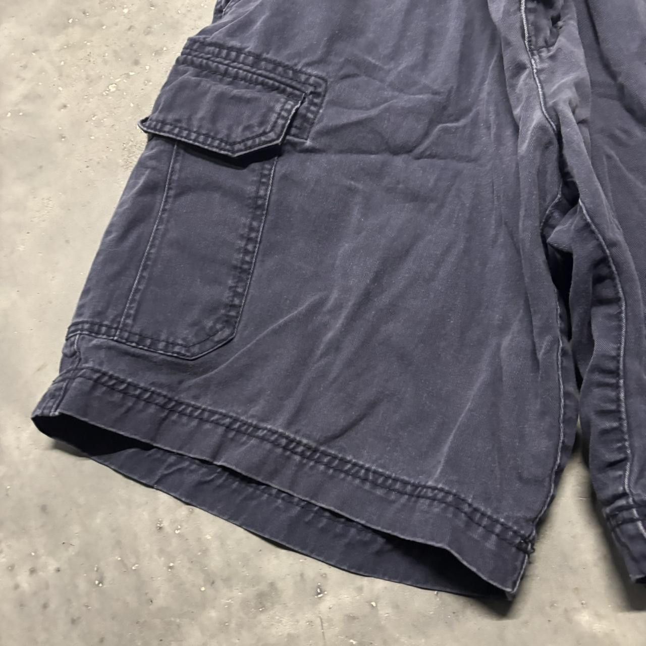Japanese Brand × Vintage Crazy Vintage Y2K/2000s Baggy Navy Blue Streetwear Skater Style Cargo Shorts! Size US 38 / EU 54 - 3 Thumbnail