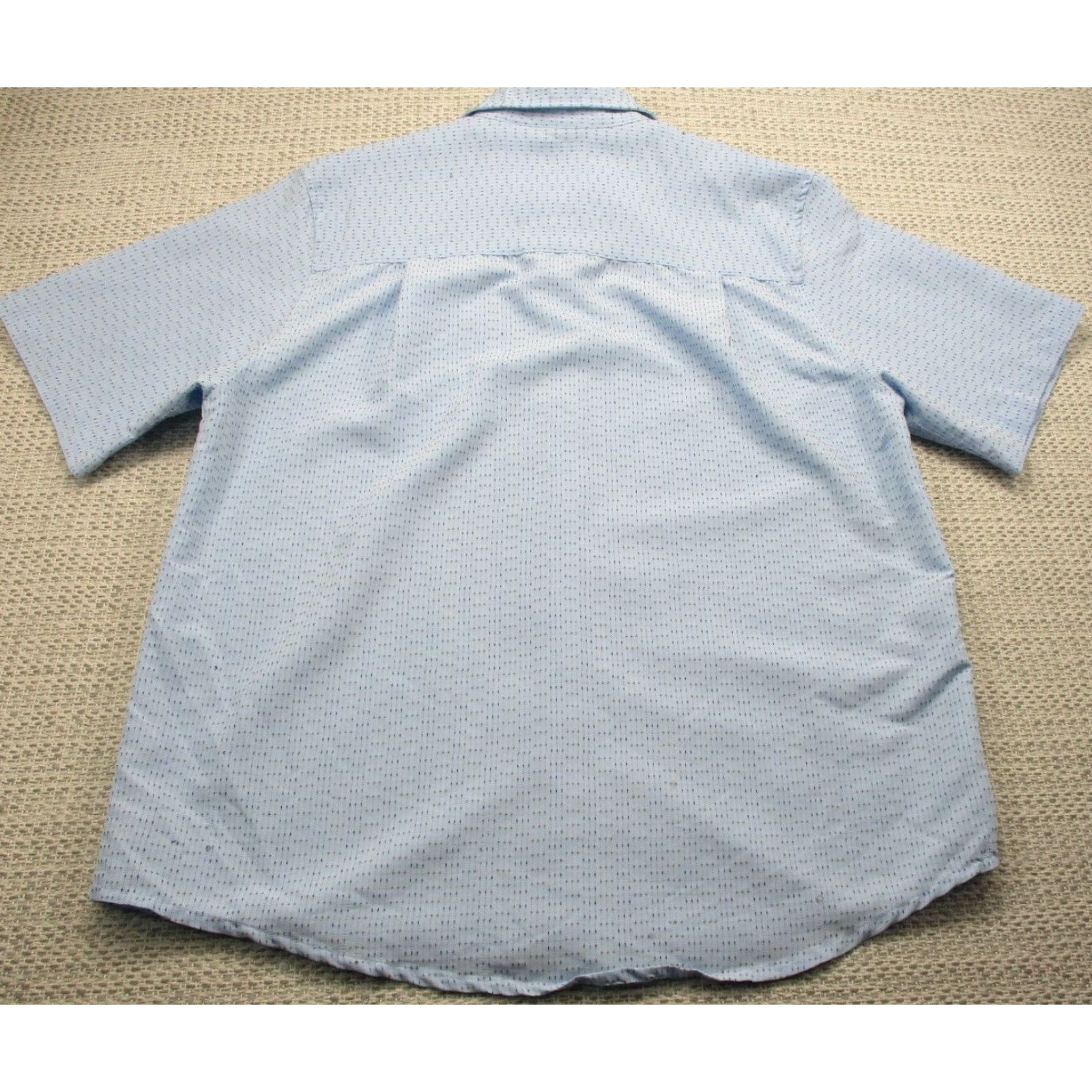 Ocean Pacific OP Ocean Pacific Button-Up Shirt Men L Short Sleeve Blue Textured Size US L / EU 52-54 / 3 - 5 Thumbnail