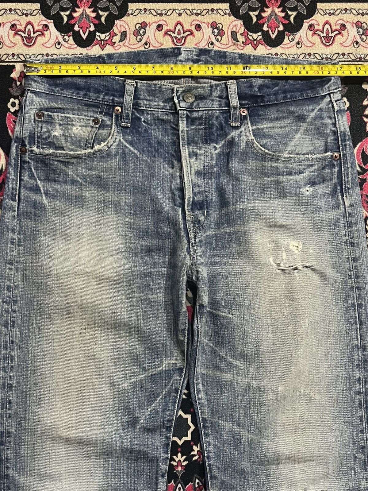 Spellbound ⚡️Distressed⚡️Vintage Japan Spellbound Whisker Blue Wash Jeans Size US 32 / EU 48 - 13 Thumbnail