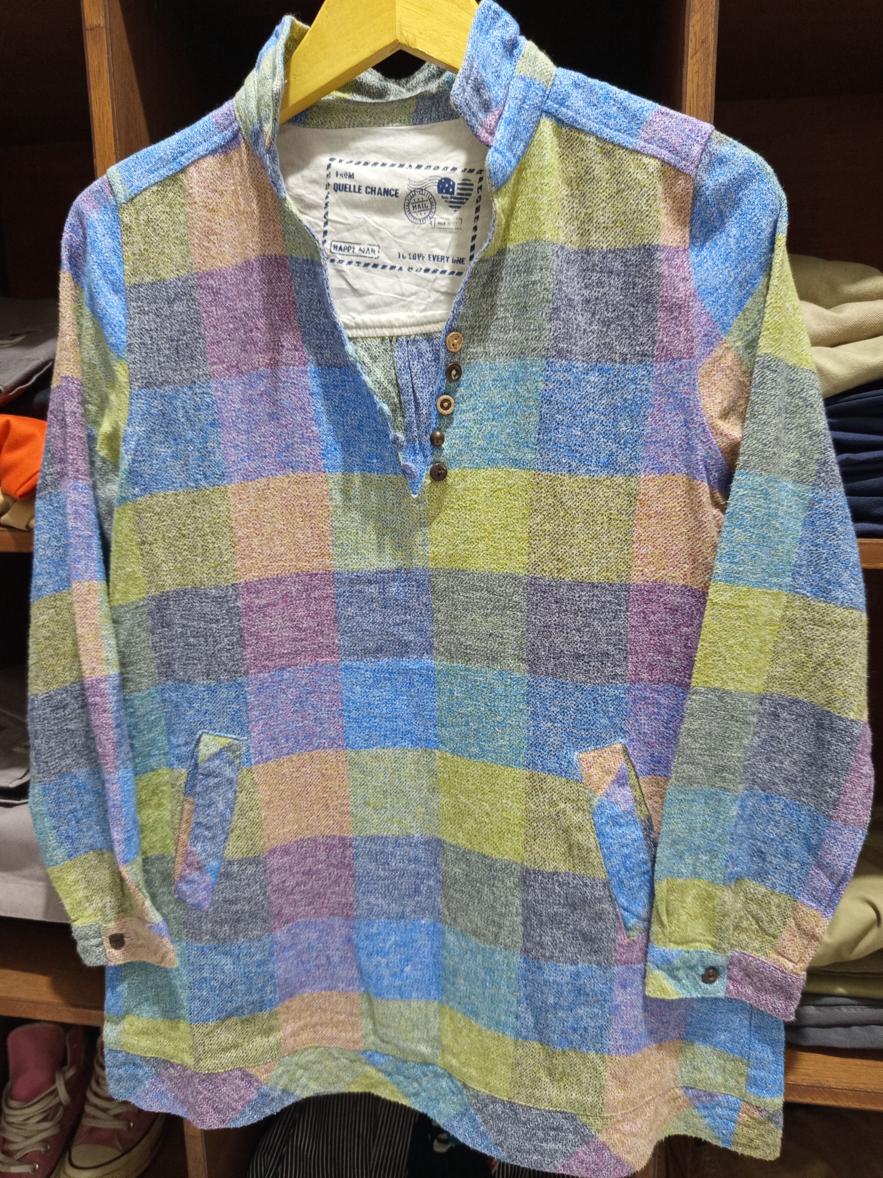 Japanese Brand Vintage Quelle Chance Pastel Plaid Pullover Shirt Size M / US 6-8 / IT 42-44 - 4 Thumbnail