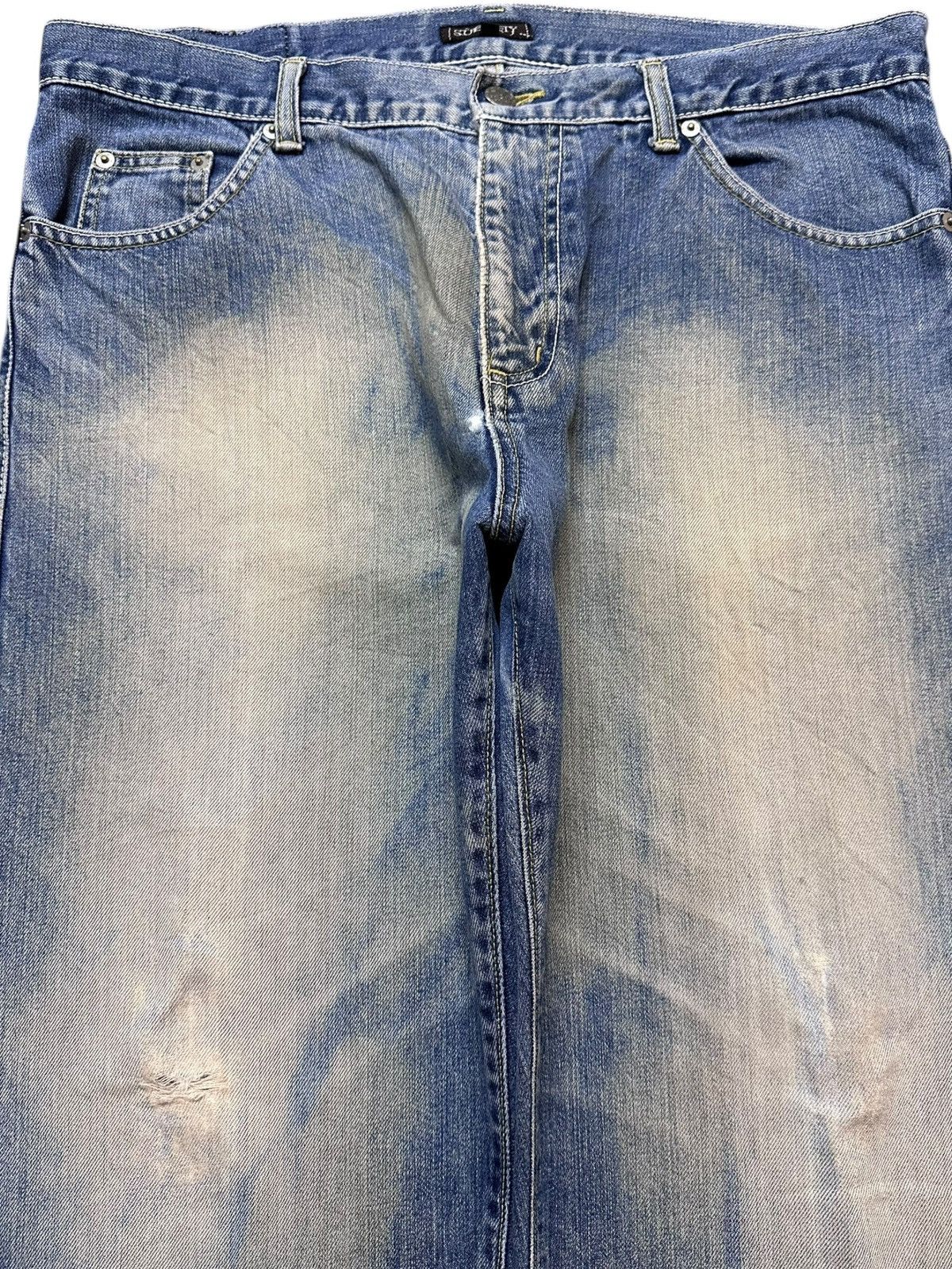 Subtle Le Nguyen Vintage Subciety Baggy Wide Leg Mudwash Denim Size US 35 - 2 Thumbnail
