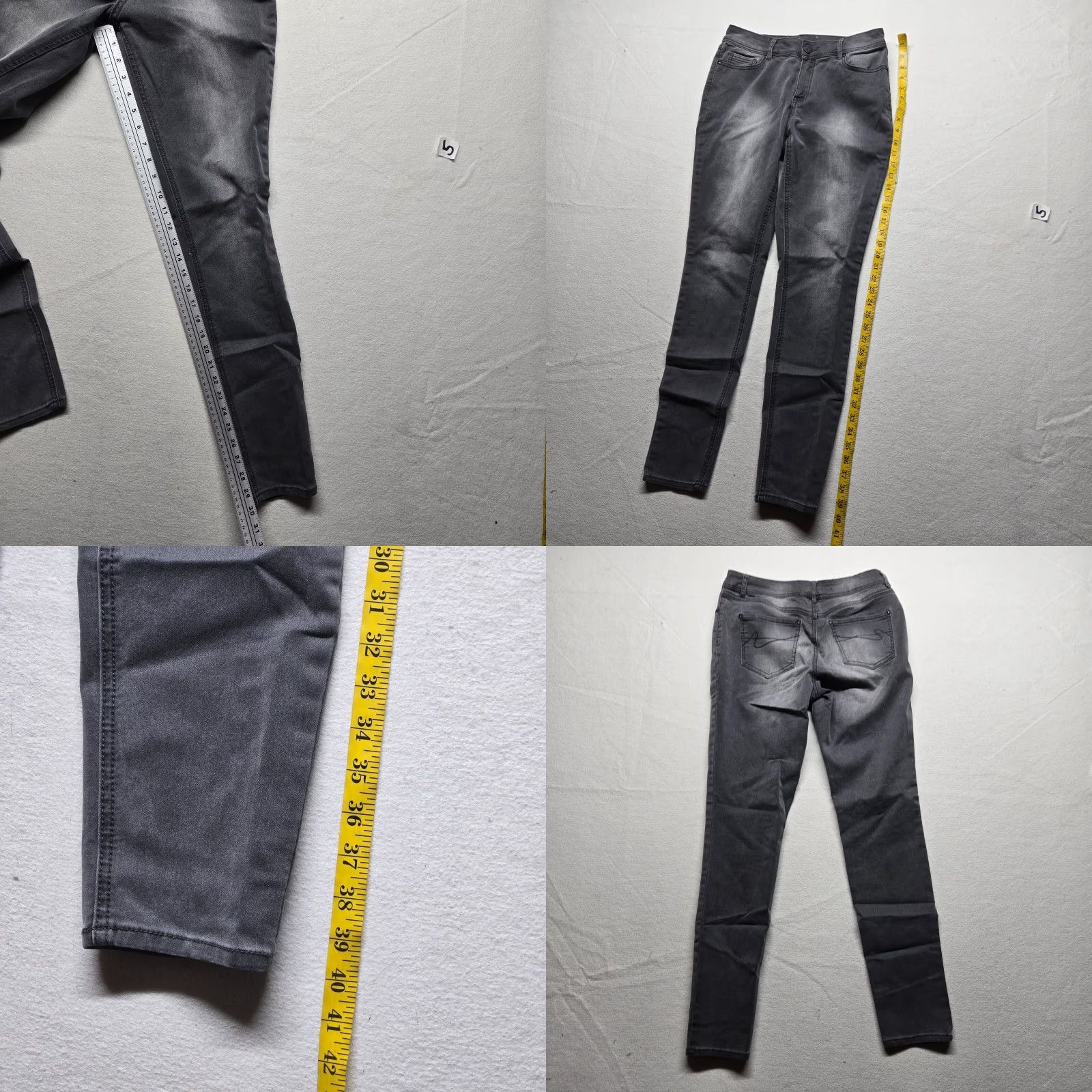 Denime EST. 1946 DENIM Gray Jeans Adult Women’s 32 Denim Straight 5-Pocket Stretch Regular Size 24" / US 00 / IT 34 - 8 Thumbnail