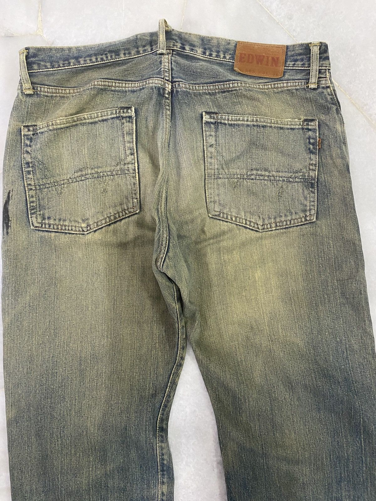 Edwin Size 35x32 Vintage Edwin Selvedge Distressed Denim Jeans Size US 35 - 18 Thumbnail