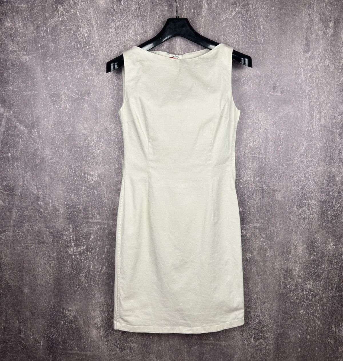 Prada Prada sleeveless midi sheath ivory dress luxury size 46 Size L / US 10 / IT 46 - 1 Thumbnail