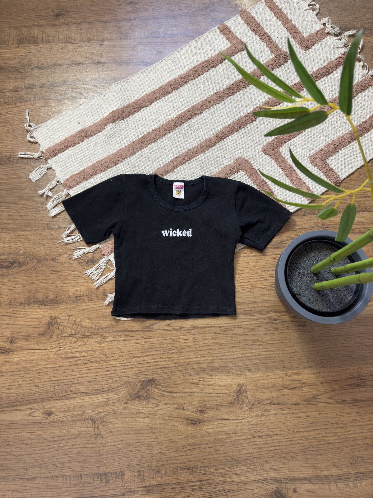 VINTAGE “WICKED” HUMOR CROPPED TEE TOP