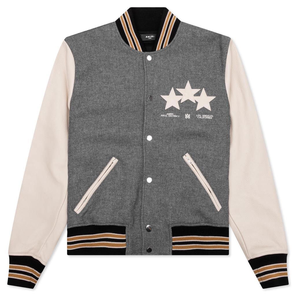 Amiri o1mle0725 Oversized Stars Varsity Jacket in Gray Size US L / EU 52-54 / 3 - 1 Thumbnail