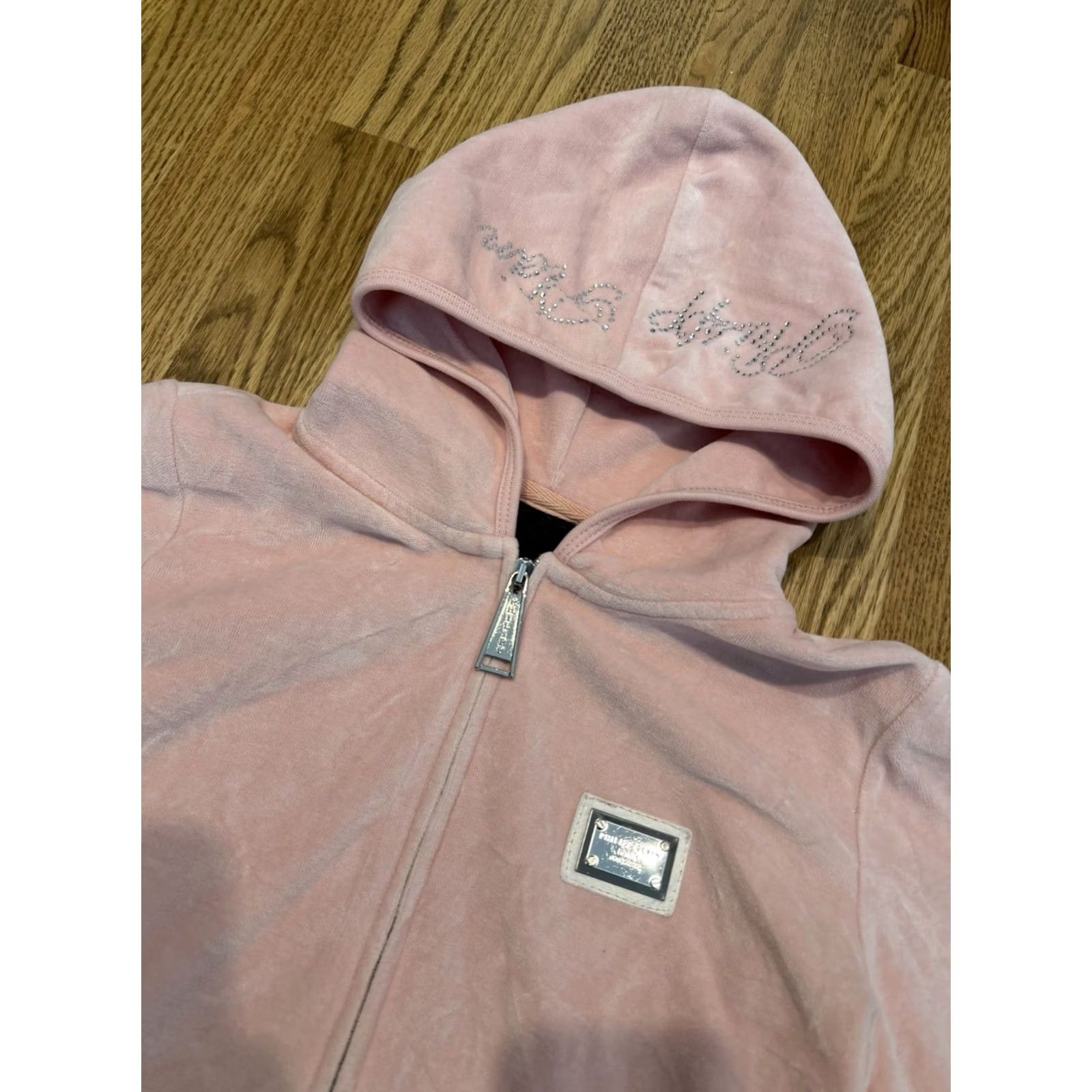 Philipp Plein VINTAGE Philipp Plein Velour Hoodie Sweatshirt Women’s Size Small Skull Full Zip Pink Size S / US 4 / IT 40 - 4 Thumbnail