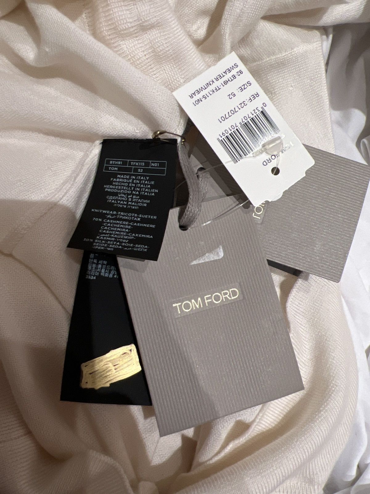 Tom Ford Tom Ford V Neck 70% Cashmere beige Size 52 Sweater Jumper Size US L / EU 52-54 / 3 - 14 Thumbnail