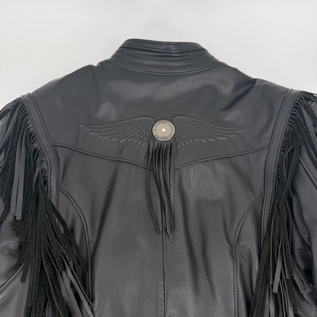Harley Davidson Vintage Harley-Davidson Women Mirage Leather Fringe Jacket Size L / US 10 / IT 46 - 11 Thumbnail