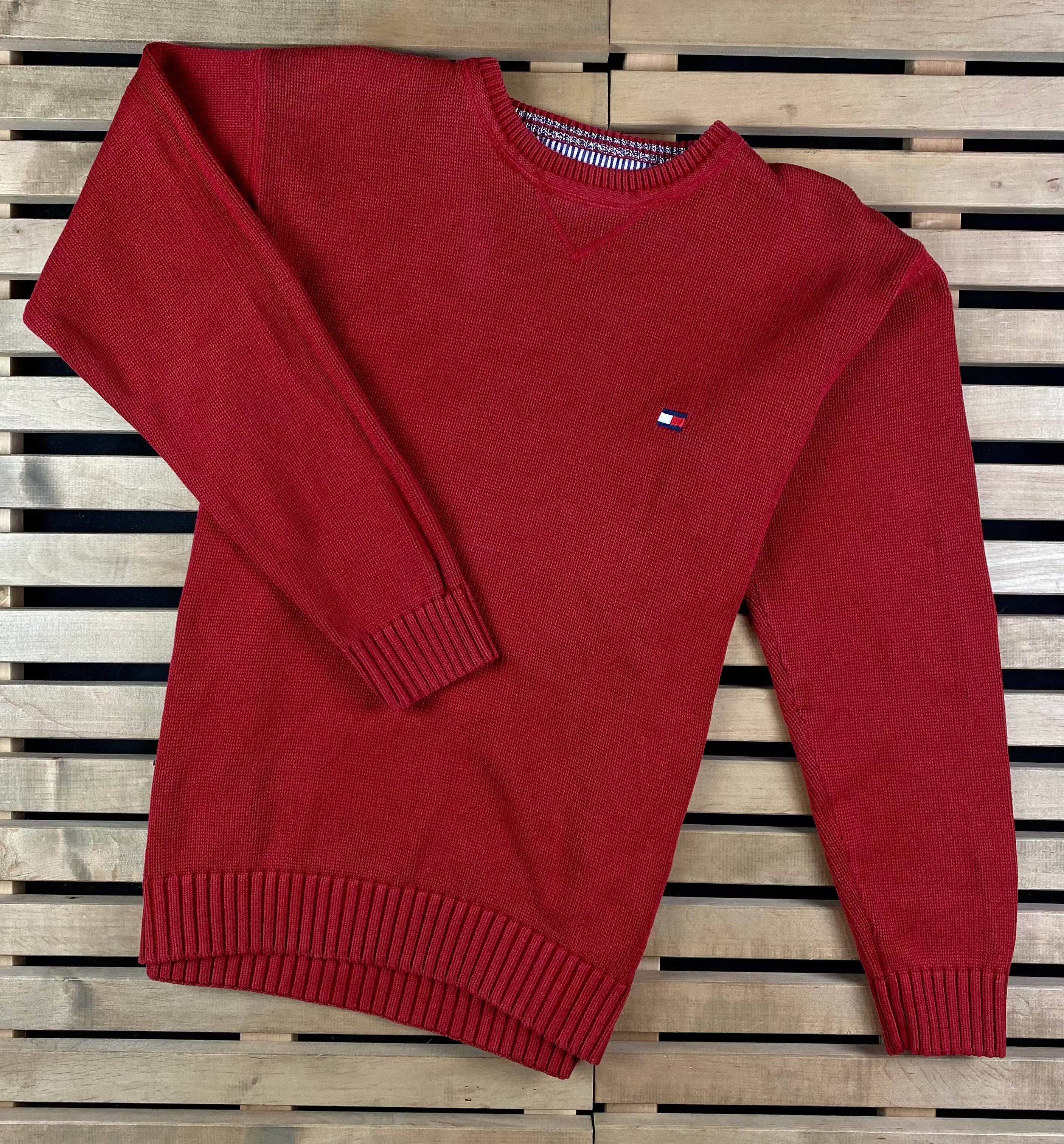 Tommy Hilfiger × Vintage Mens Sweater Tommy Hilfiger Vintage Size M Red Size US M / EU 48-50 / 2 - 1 Thumbnail