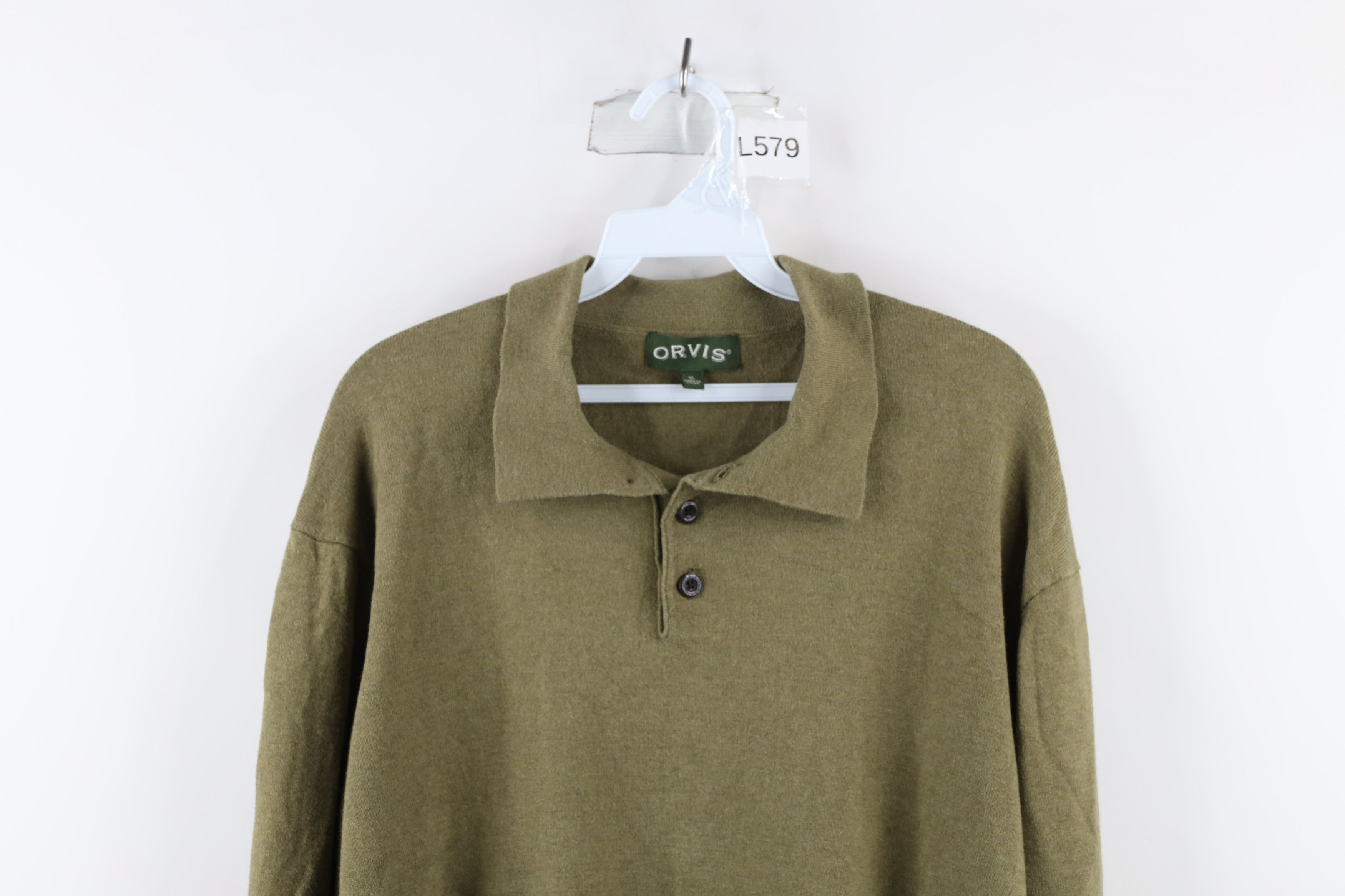 Orvis Vintage Orvis Blend Knit Collared Pullover Sweater Green Size US XL / EU 56 / 4 - 2 Thumbnail