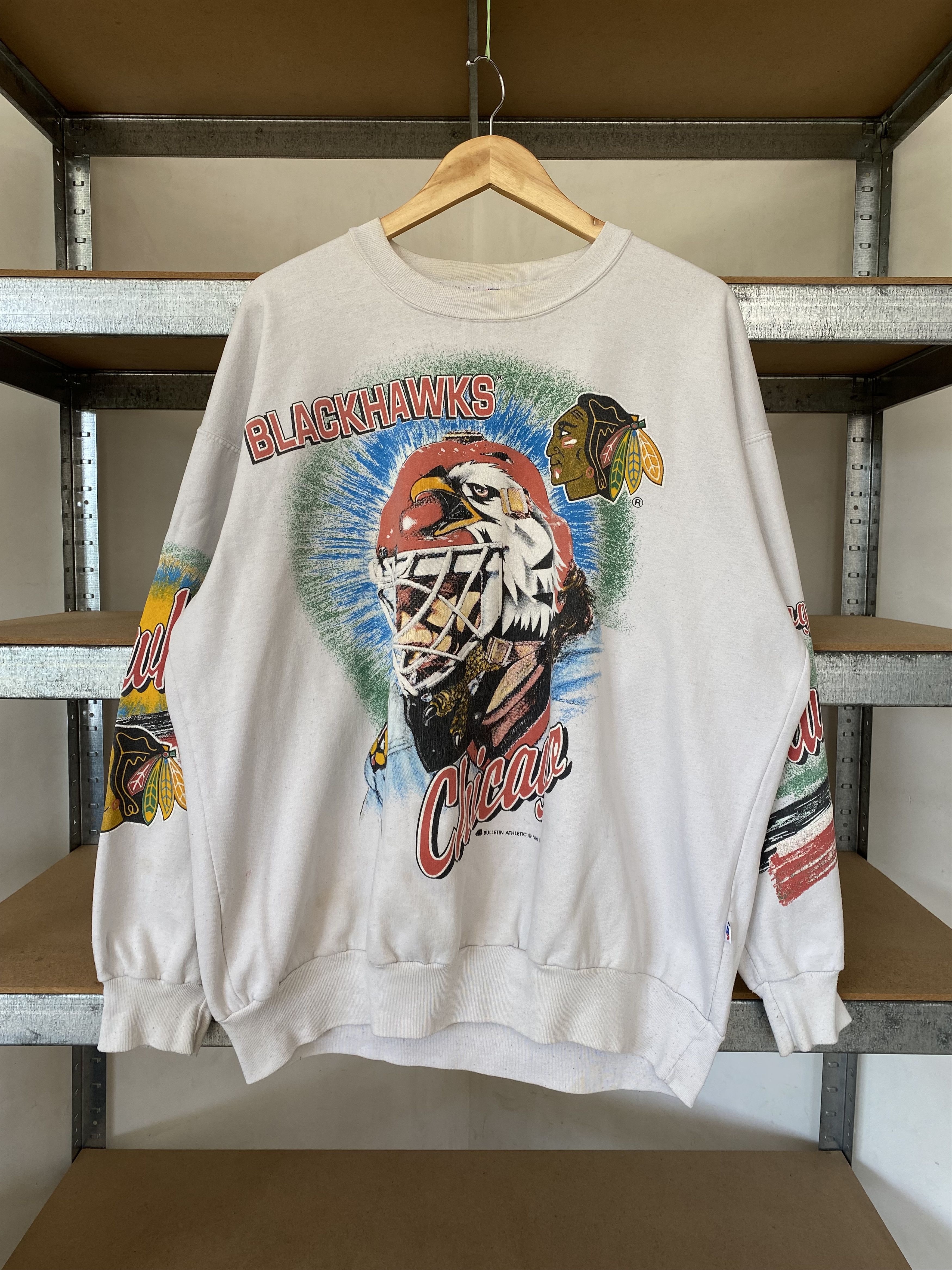 NHL × Vintage Chicago Blackhawks Vintage 1993 NHL Sweatshirt Size US XXL / EU 58 / 5 - 1 Thumbnail