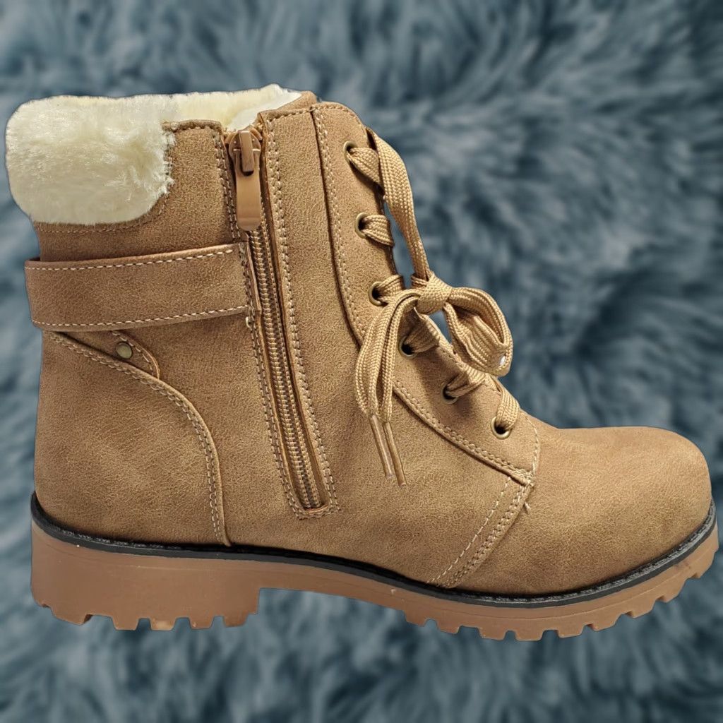 Vintage LAMO Winter Boots Womens Size 9 Brown Faux Fur Side Zipper Lace Up AW1765 Size US 9 / IT 39 - 1 Thumbnail