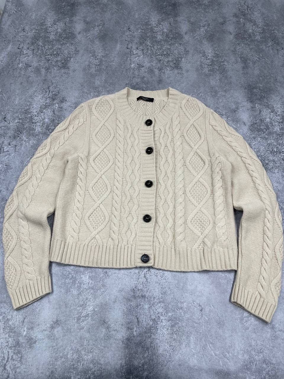 Max Mara Max Mara Weekend Women’s Cable Knit Cardigan Cream Sweater Size XL / US 12-14 / IT 48-50 - 1 Thumbnail