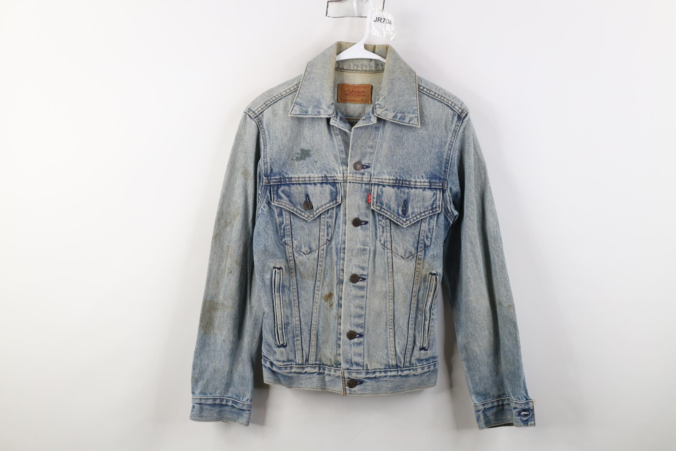 Levi's Vintage 80s Levis Denim Jean Trucker Jacket Blue USA Size US L / EU 52-54 / 3 - 1 Thumbnail