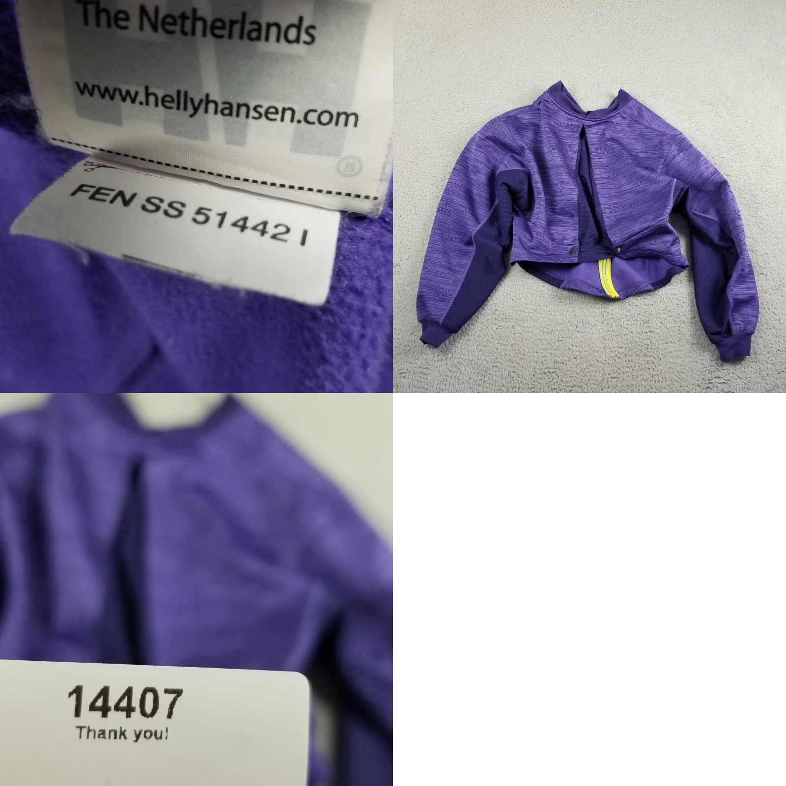 Helly Hansen Helly Hansen Training Jacket Womens Medium Purple Crop Long Sleeve Ski Coat Size M / US 6-8 / IT 42-44 - 8 Thumbnail