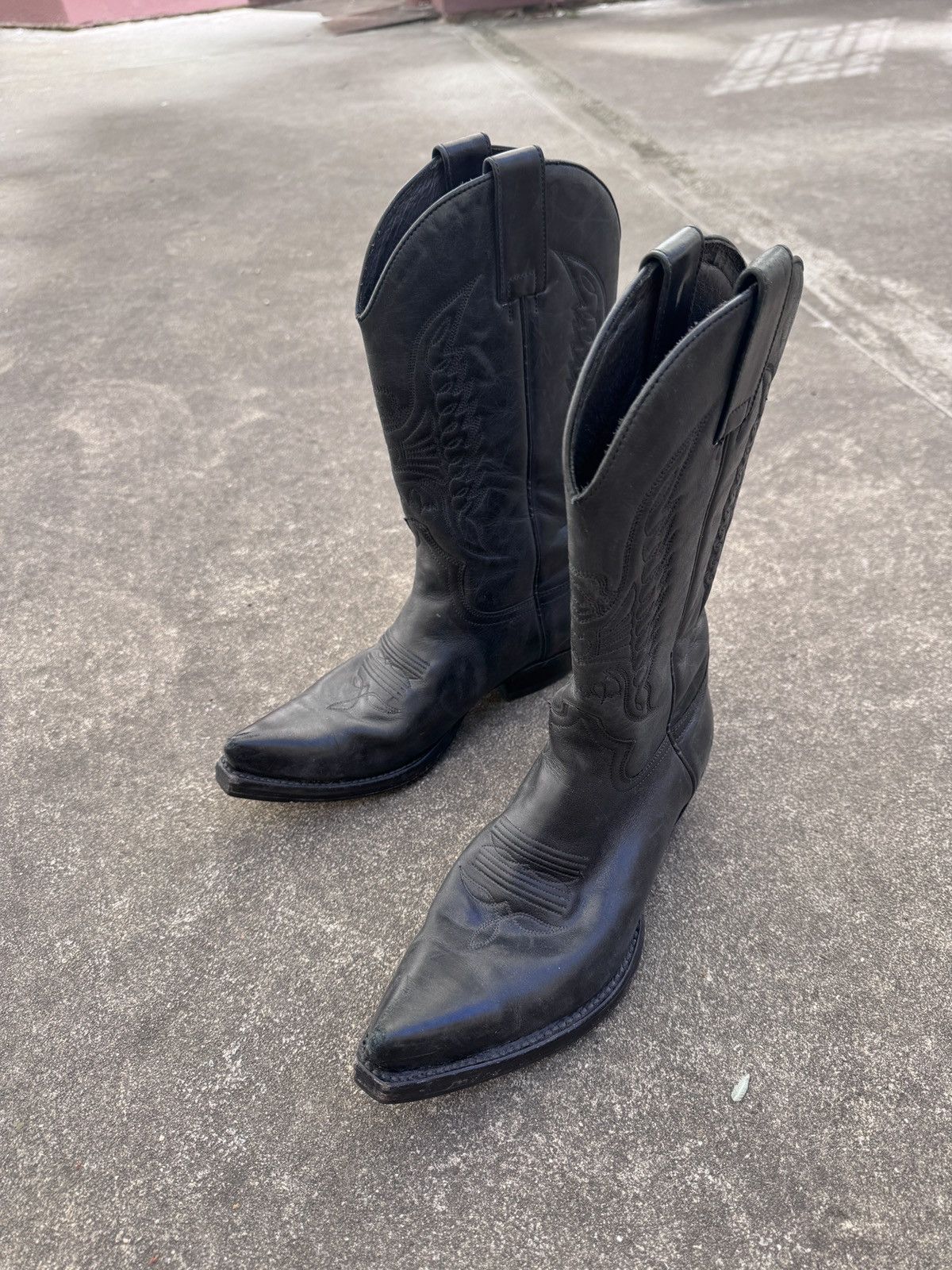 Sendra Sendra Handcrafted Black Leather Snip-Toe Western Boots Size US 10 / IT 40 - 9 Thumbnail