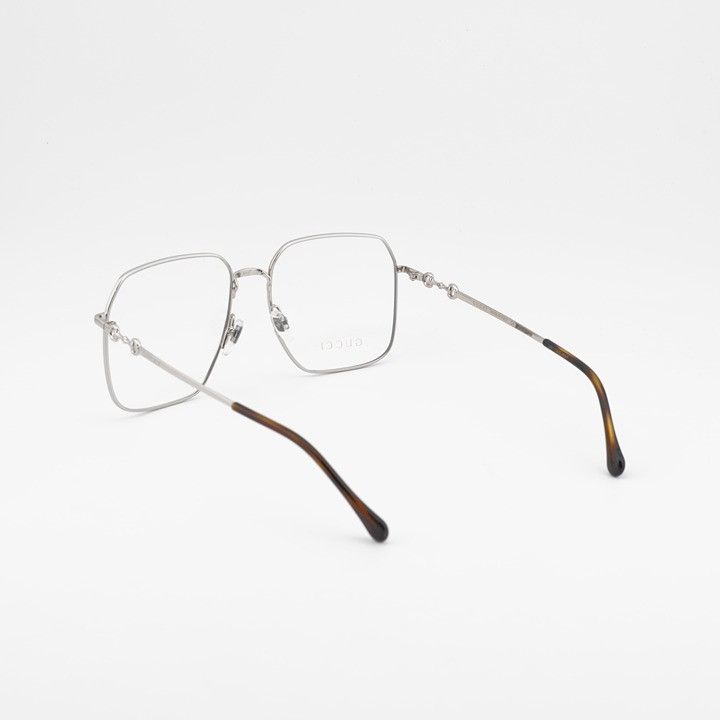 Gucci Gucci GG0952O 003 Eyeglasses Gold/Silver 57mm Square Frame Size ONE SIZE - 3 Thumbnail