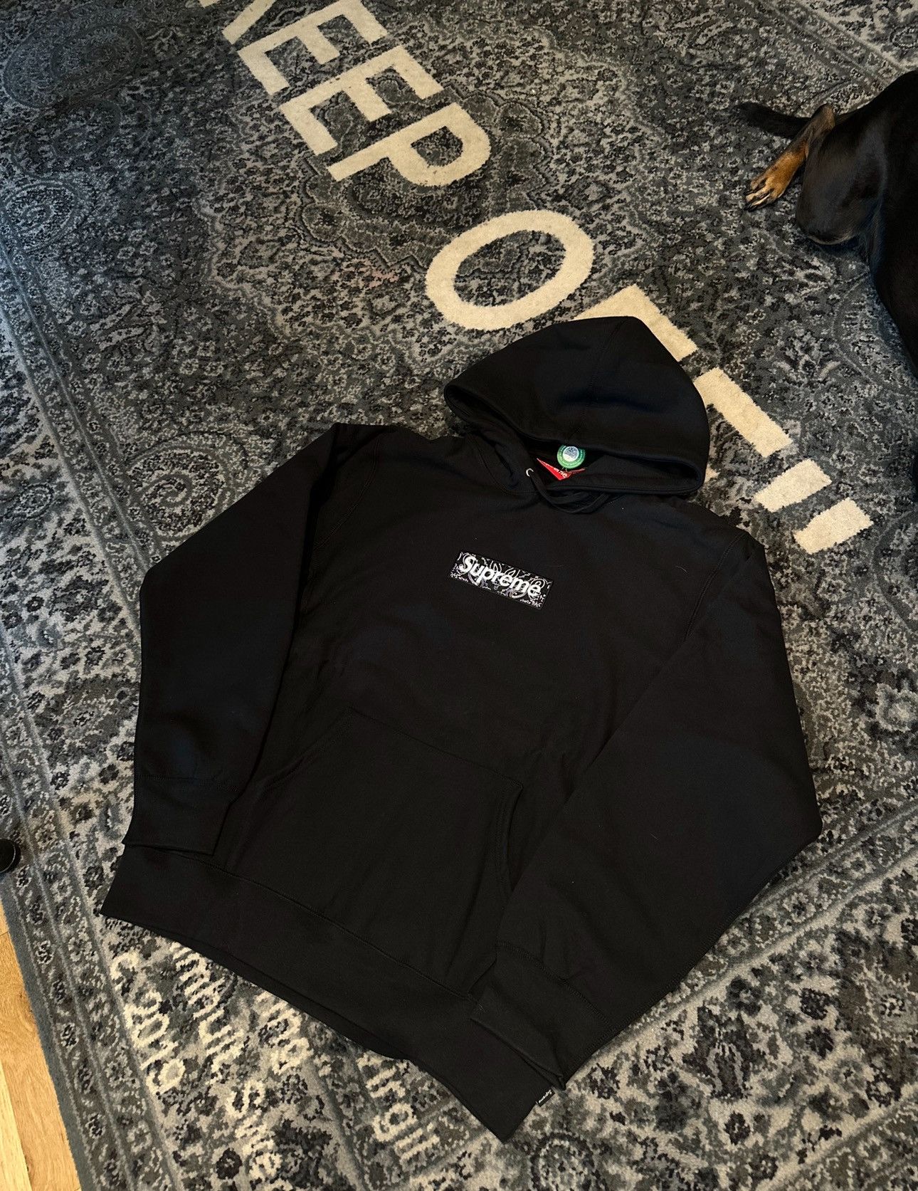 Supreme Supreme Black Bandana Box Logo Hoodie DS Size XL | Grailed