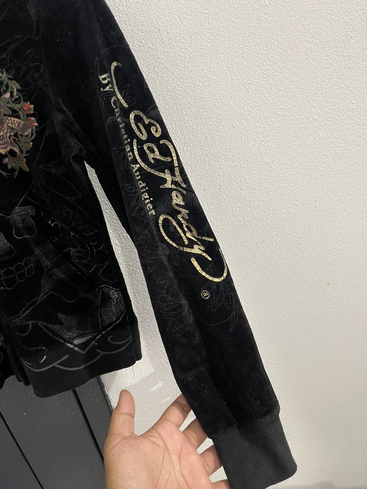 Ed Hardy Ed Hardy by Christian Audigier Velvet Hoodie Size M / US 6-8 / IT 42-44 - 7 Thumbnail