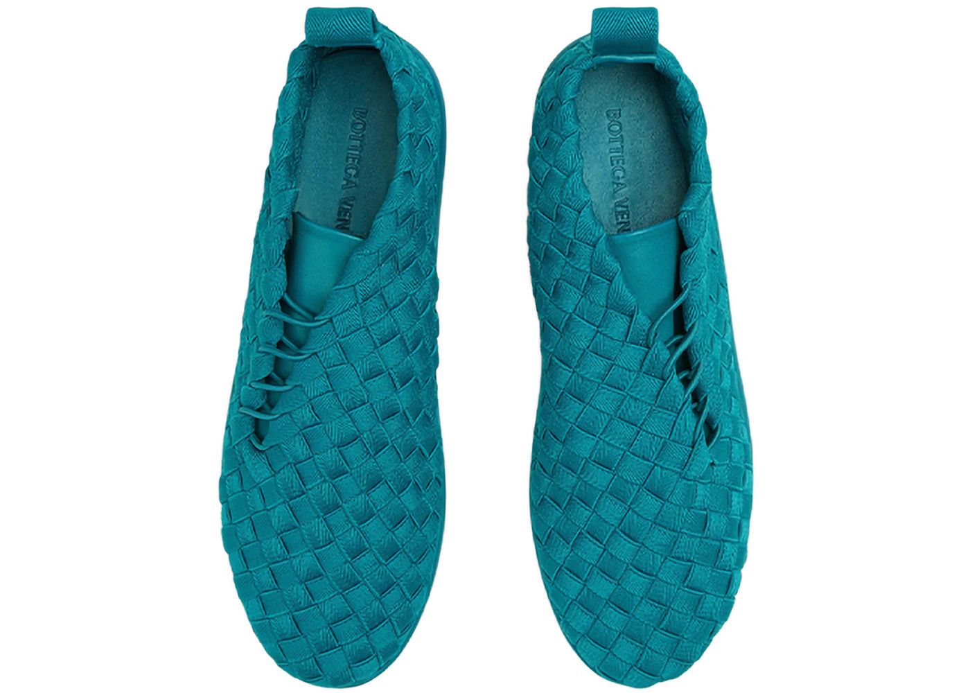 image of Bottega Veneta Knit Plat Intercciato Sneakers In Blue, Men's (Size 7)