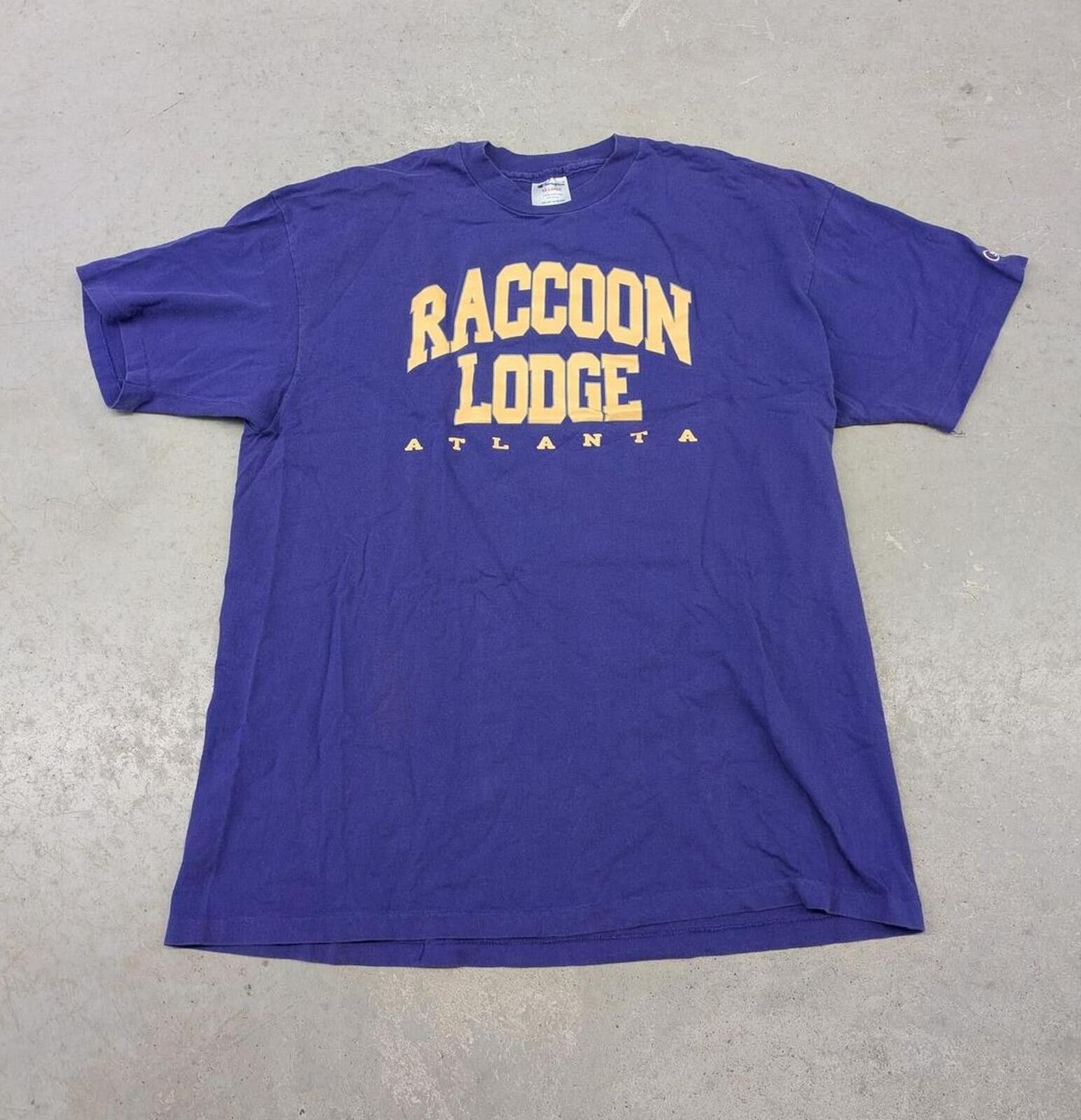 Champion Vintage Raccoon Lodge Atlanta USA Purple Champion T-shirt Size US XXL / EU 58 / 5 - 1 Thumbnail