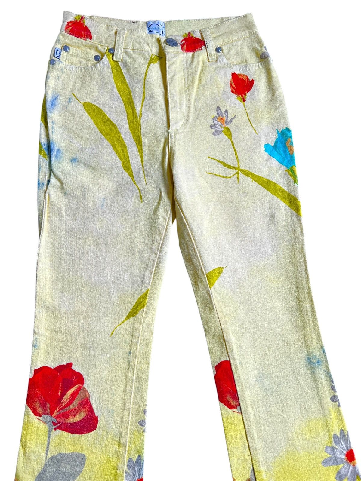 Roberto Cavalli ROBERTO CAVALLI FLOWERS PRINT JEANS pants floral Size 26" / US 2 / IT 38 - 2 Thumbnail