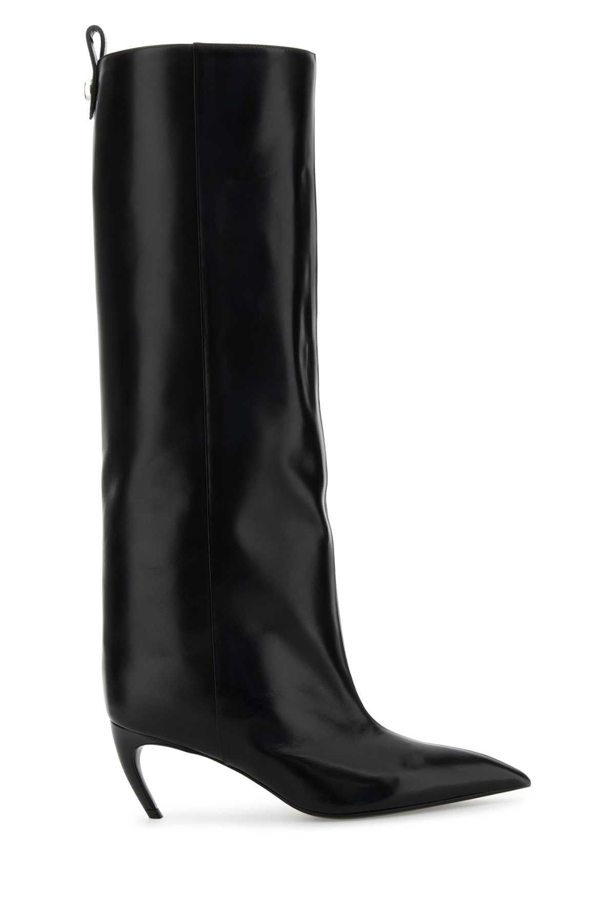 The Attico Black Leather Lea Boots Size US 5 / IT 35 - 1 Thumbnail