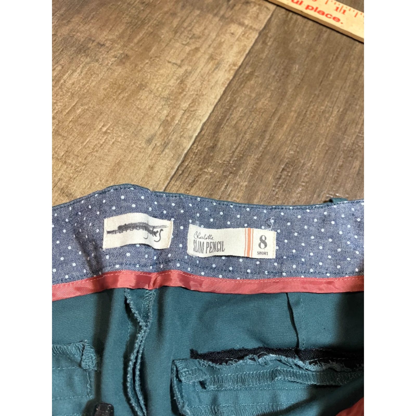 Vintage Maison Jules Pants Womens Size 8 Short Charlotte Slim Pencil Ankle Green Size 30" / US 8 / IT 44 - 4 Thumbnail